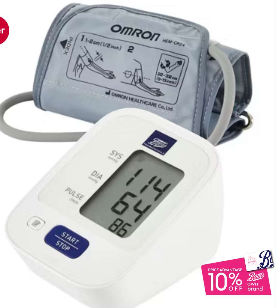 Boots Pharmaceuticals Blood Pressure Monitor - Upper Arm Unit 30 Memories