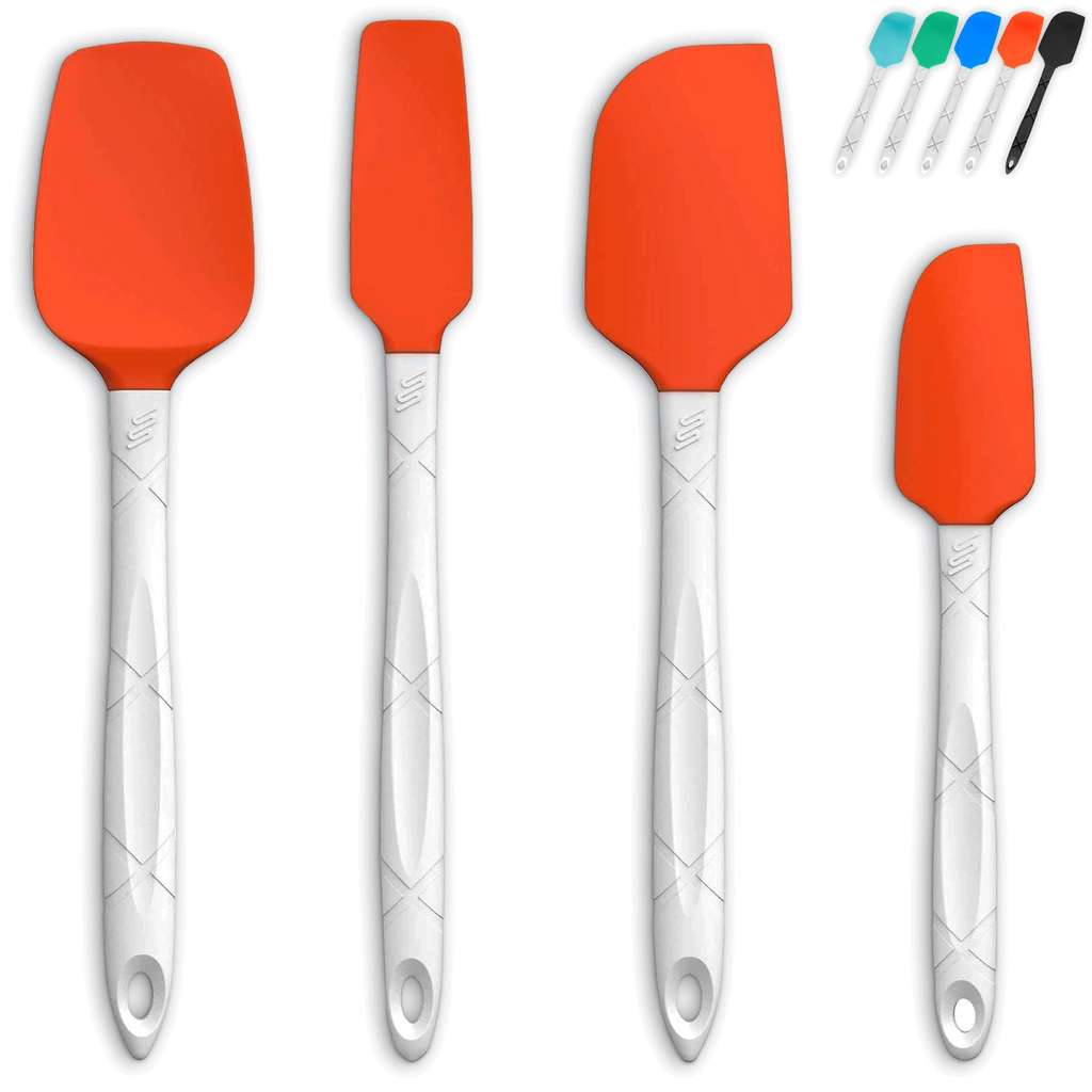 M KITCHEN WORLD Silicone Spatula - 4, Heat-Resistant, Rubber Spatulas Prime Exclusive Deal Sold by Marpesia Co.