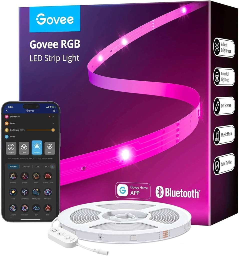 Govee LED Lights 30M, Bluetooth strip Lights with App Control w.coupon (Prime exclusive)- sold by Govee UK / FBA