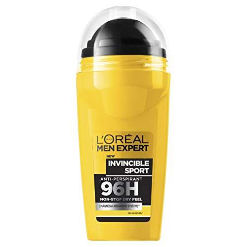 L'Oréal Paris Men Expert 96H Invincible Sport Anti-Perspirant Roll On Deodorant for Men, 50ml - Pack of 6 - £5.70 / £5.10 S&S