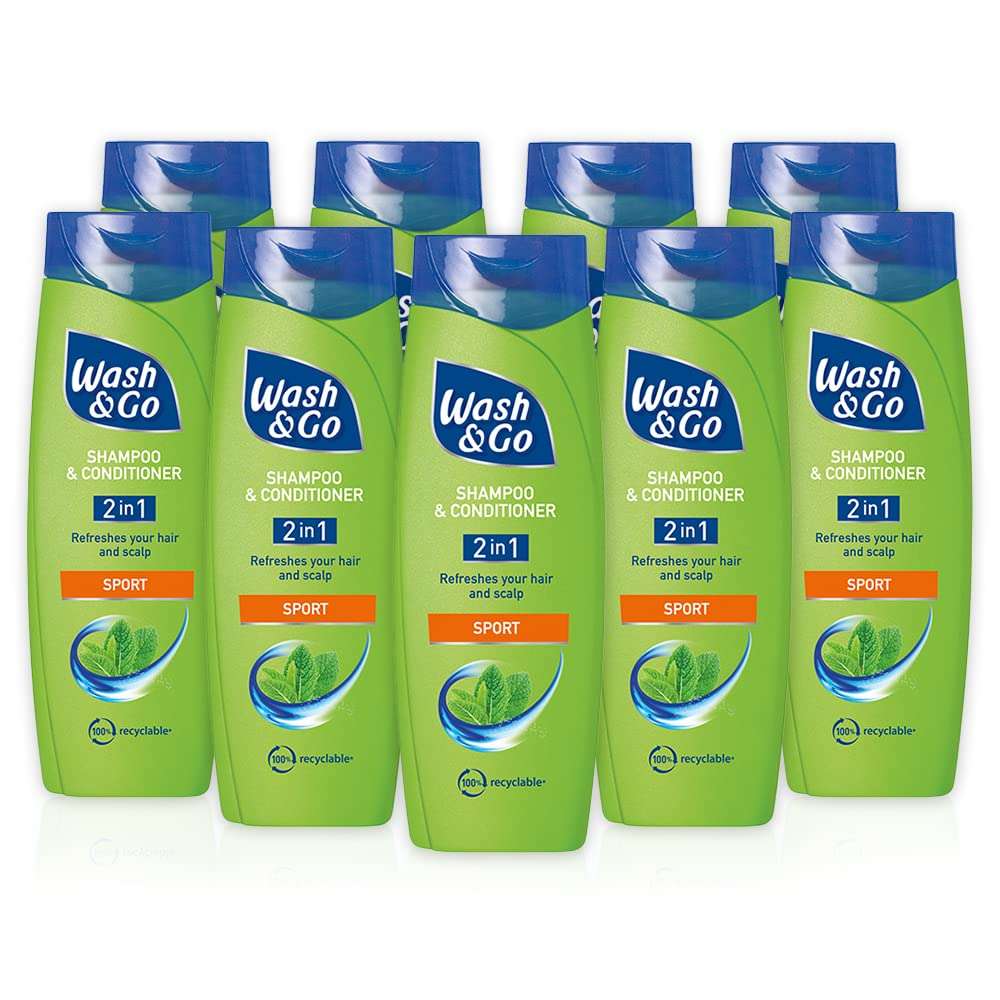 9 bottles Wash & Go 2 in 1 Sport Shampoo and Conditioner £8.55 S&S / £7.65 Maximum S&S