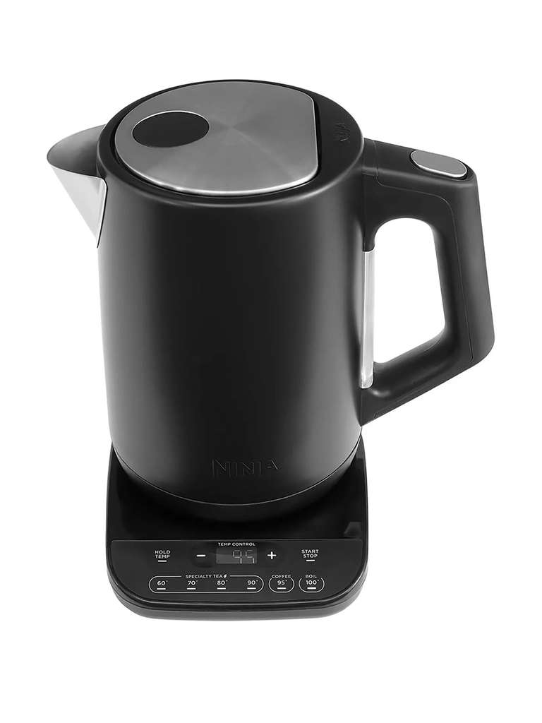 Ninja Perfect Temperature Kettle, 1.7L, with Temperature Control, LED Display Rapid Boil and Temperature Hold Black KT200UK, Free C&C W/Code
